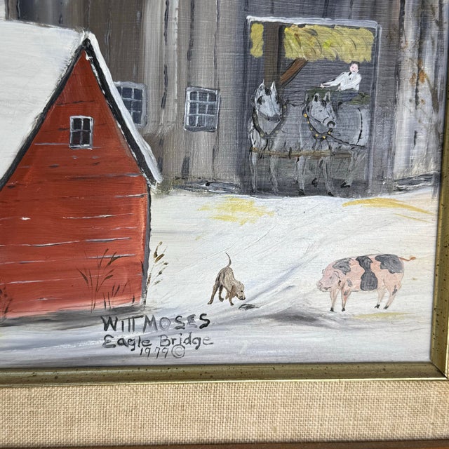 Will Moses “Stratton View” Original Oil Painting, Signed, 1979 For Sale - Image 9 of 11
