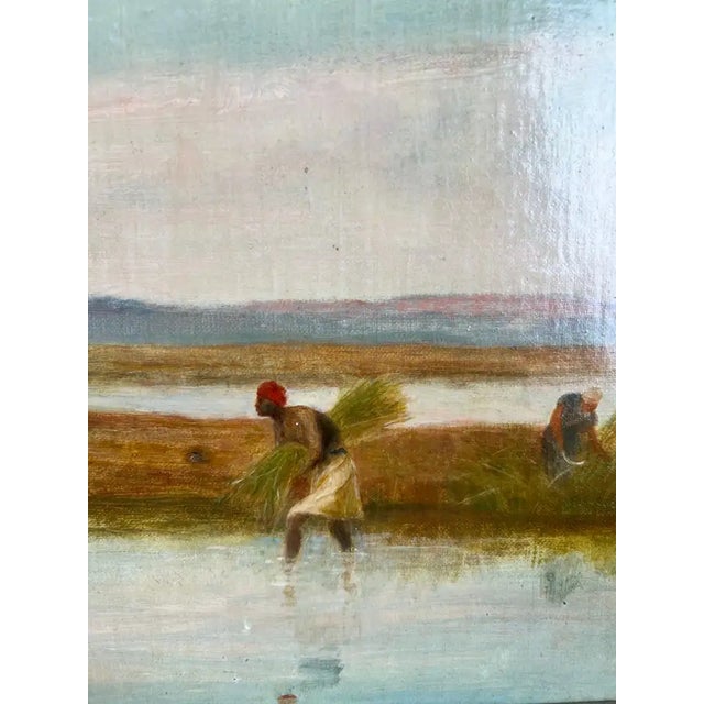 1980s Frederick Goodall r.a Bedouins in the Desert Oil on Canvas Orientalist Painting 1890's For Sale - Image 5 of 14