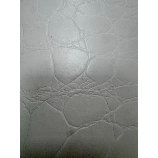 White Faux Crocodile Vanity Chair With Chrome Base For Sale In West Palm - Image 6 of 8