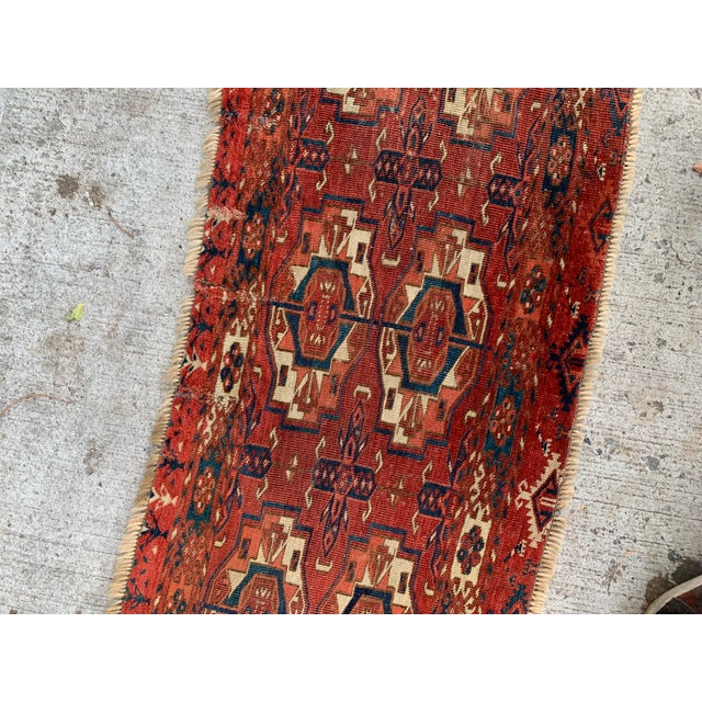 1840s, Handmade Antique Collecitble Turkmen Tekke Torba 1.4' X 3.7' For Sale - Image 9 of 11