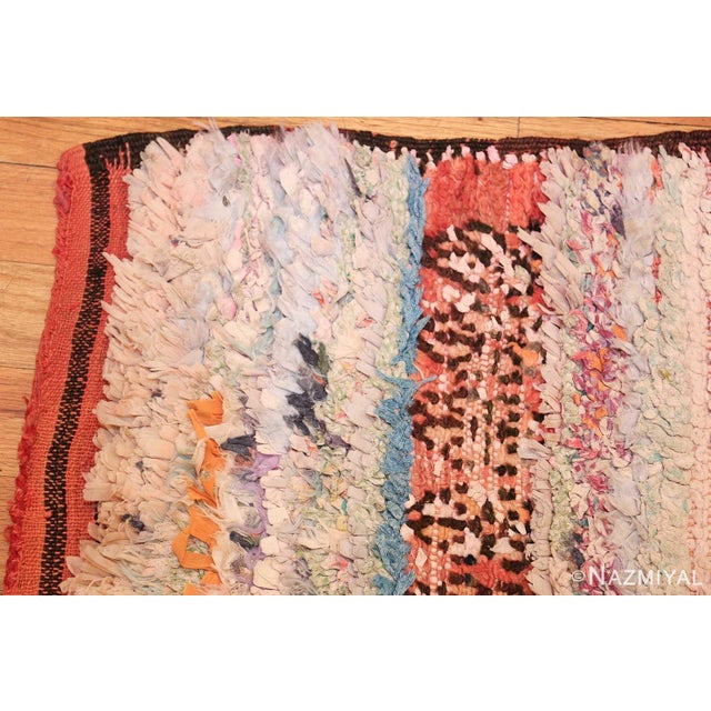 Moroccan Nazmiyal Collection Mid Century Rag Texture Moroccan Rug For Sale - Image 3 of 8