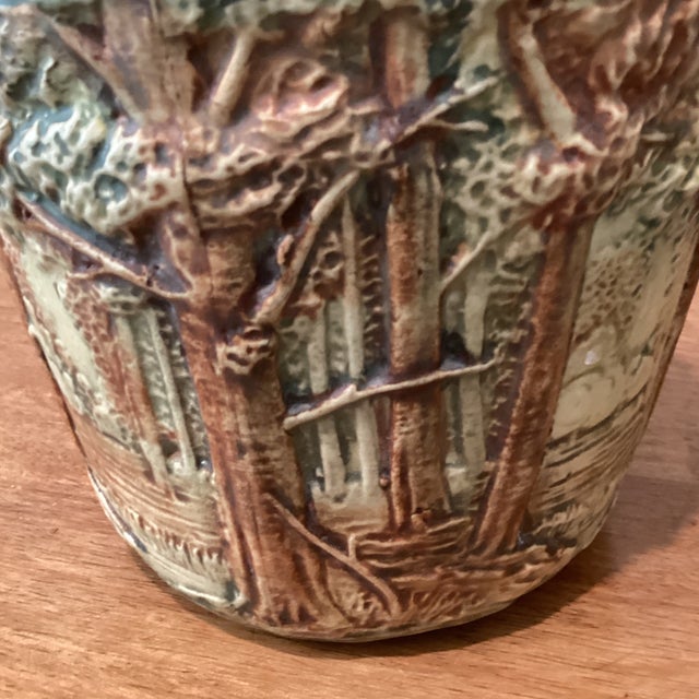 Antique Weller Art Pottery Ceramic Jardiniere "Forest" For Sale - Image 12 of 12