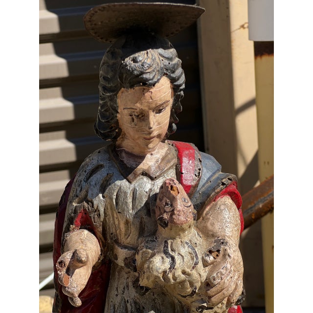Gorgeous 19th century wooden saint statue santos. Constructed of hand carved wood with tremendous detail! What an amazing...