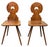 Swiss Folk Art Fruitwood Escabelle Hall Chairs, 1840, Set of 2 For Sale - Image 9 of 10