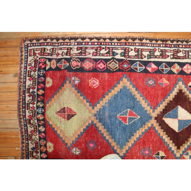 Red Zabihi Collection Worn Antique Persian Gabbeh Small Rug - 3'2" x 5'9" For Sale - Image 8 of 9