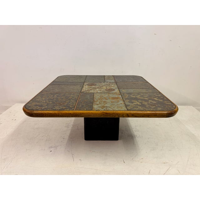 Brutalist Slate and Stone Coffee Table with Copper Inlay, 1980s For Sale - Image 6 of 11
