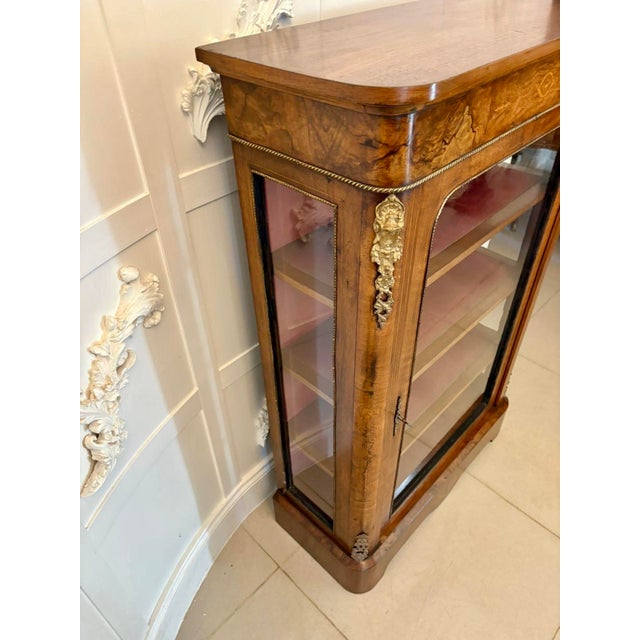 Antique Victorian Inlaid Burr Walnut Pier Cabinet, 1860 For Sale - Image 11 of 13