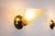Vintage Brass Sconces with Decorated Yellow Glass Shades, 1960s, Set of 3 For Sale - Image 11 of 18