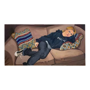 2008 “Young Reclining Woman” Portrait Oil Painting by Mary Alice Copp -