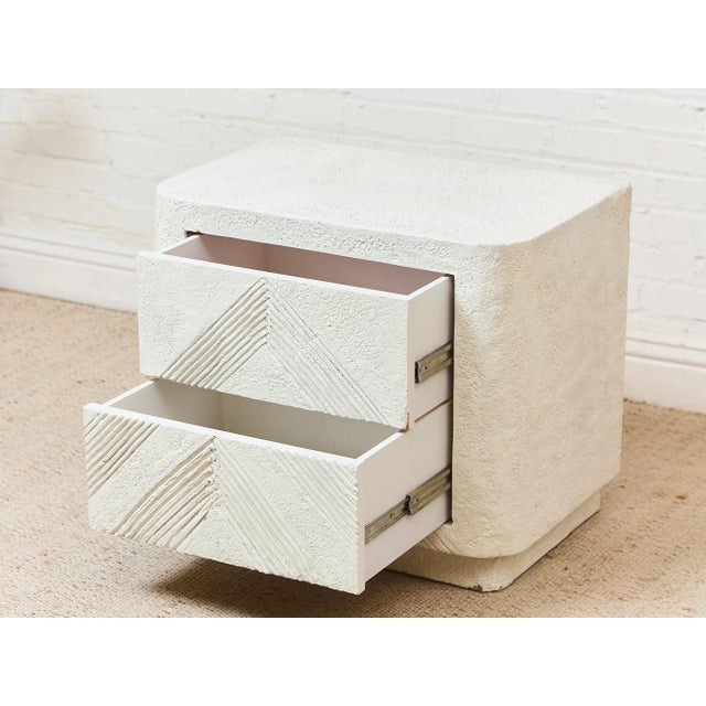 Brutalist Post Modern White Vintage Nightstand For Sale - Image 3 of 12