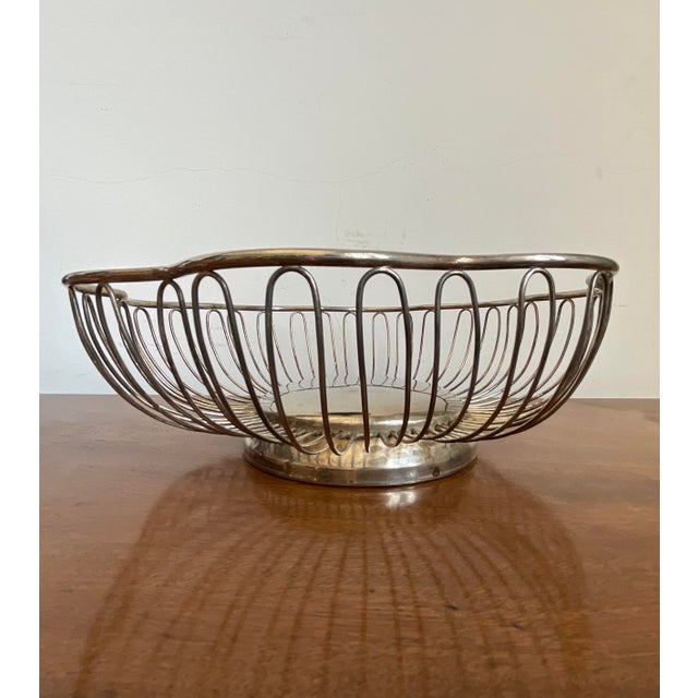 Mid 20th Century Silver Plated Bread Basket - Attributed to Gorham For Sale - Image 9 of 14