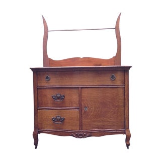 Antique Oak Wash Stand For Sale