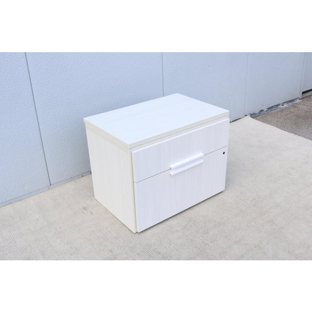 White Modern Marc Krusin for Knoll Anchor Credenza Cabinet in Whitened Ash Laminate For Sale - Image 8 of 18