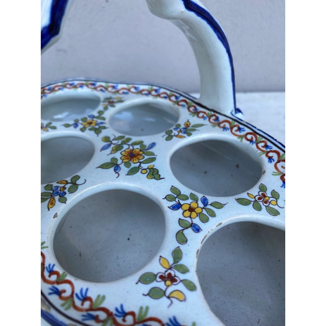 Late 19th Century 19th Century French Faience Egg Basket Desvres Fourmaintraux For Sale - Image 5 of 9