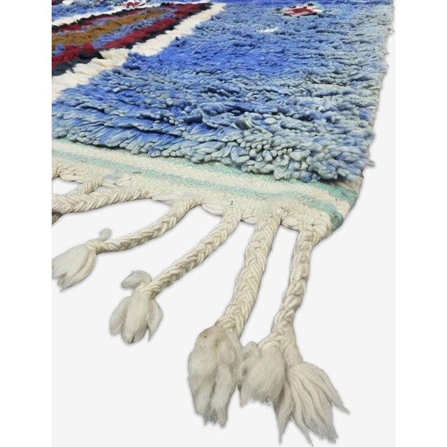 Abstract Contemporary Moroccan Wool Rug - 8.1 X 6.7 Ft For Sale - Image 3 of 6