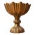 Large Vintage Scalloped Ribbed Brass Pedestal Compote Bowl For Sale
