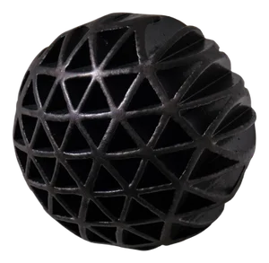 Italian Anthracite Ceramic Sphere Sculpture by Alessio Tasca, 1960s