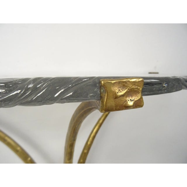 Brutalist Bronze & Glass Console Table by Lothar Klute For Sale - Image 3 of 12