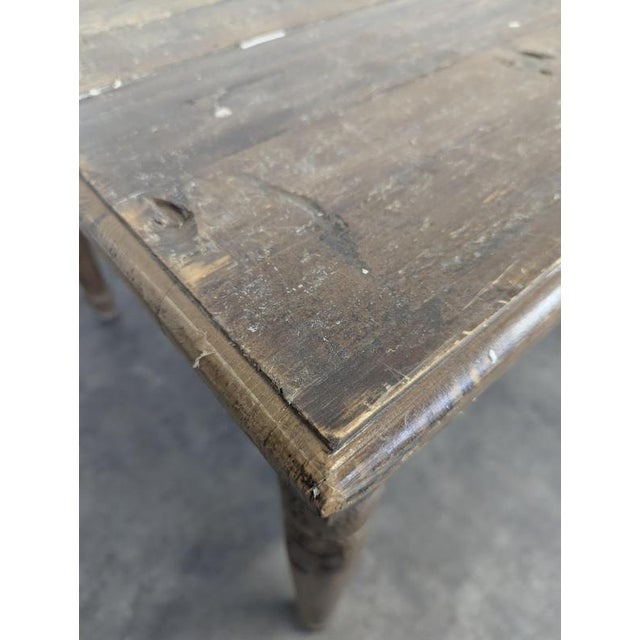 Rustic Farmhouse Table in Wood For Sale - Image 5 of 8