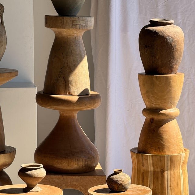 Beige Side Table in Mango Wood, 1980s For Sale - Image 8 of 11