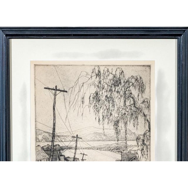 Abbo Ostrowsky Signed Etching Croton on Hudson Circa 1931 For Sale - Image 4 of 14
