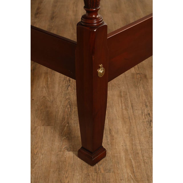 Wood Lexington Queen Size Solid Mahogany Rice Carved Poster Bed For Sale - Image 7 of 18