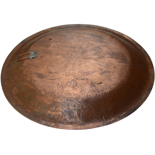 Mid 20th Century Moroccan Engraved Copper Tray For Sale - Image 9 of 9