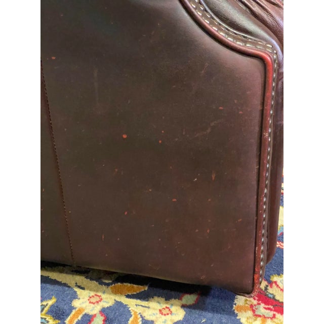 Oxblood Red Mid-Century Oxblood Leather Chesterfield Club Chairs England A-Pair For Sale - Image 8 of 13