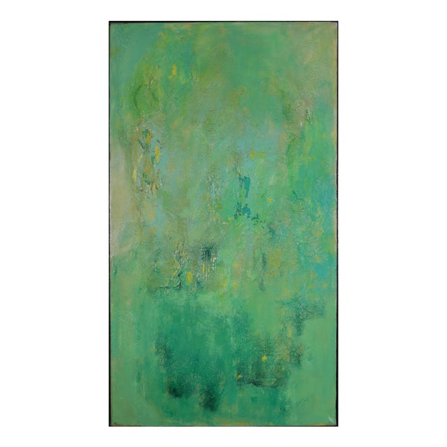 Giuseppe Caiafa, Rinascita Verde: Abstract Textured Composition, Mixed Media on Canvas, 2025 For Sale