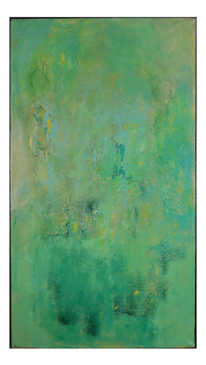 Giuseppe Caiafa, Rinascita Verde: Abstract Textured Composition, Mixed Media on Canvas, 2025