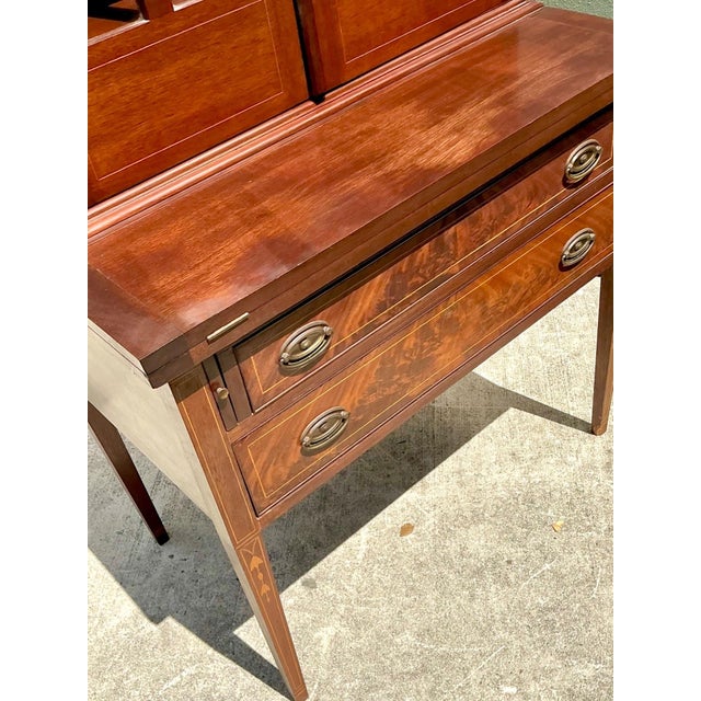 Vintage Marquetry Secretary Desk For Sale - Image 12 of 16