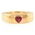 Heart Ruby Dome Ring Size 7.5 For Sale