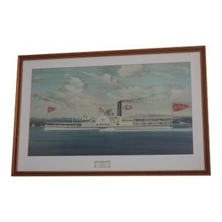 James Bard Aldia Steamship Vintage Framed Print in Frame For Sale