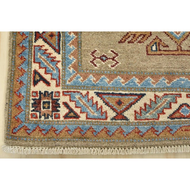Kazak Runner 2’8” X 9’8” Brown Wool Tribal Hand-Knotted Oriental Rug For Sale - Image 9 of 12