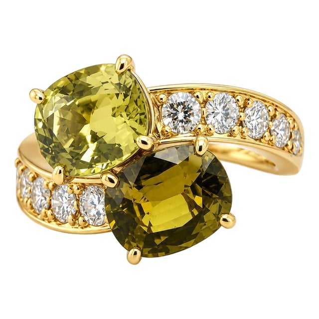 Keith Davis 18k Chrysoberyl Ring, Size 6.5 For Sale