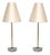 Swedish Modern EAE Table Lamps, Brass, Glass and Pierre Frey Silk, 1950s, Set of 2 For Sale