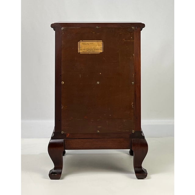 Vintage Continental Furniture Co. Queen Anne Style Mahogany 4-Drawer Bedside Chest For Sale - Image 11 of 16