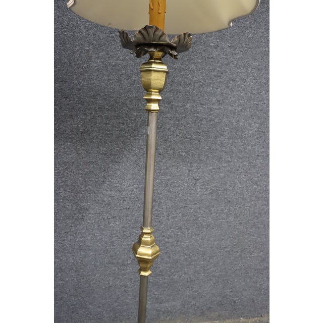 Late 20th Century Directoire Style Stainless & Brass Floor Lamp For Sale - Image 10 of 16
