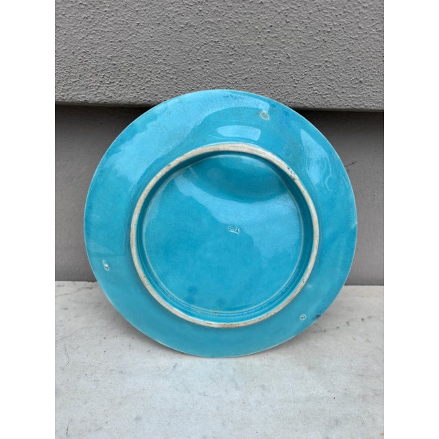 French Country Majolica Asparagus Plate Luneville Keller & Guerin, Circa 1890 For Sale - Image 3 of 3