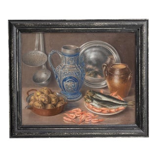Mid 20th Century Belgium Black Wood Painting For Sale