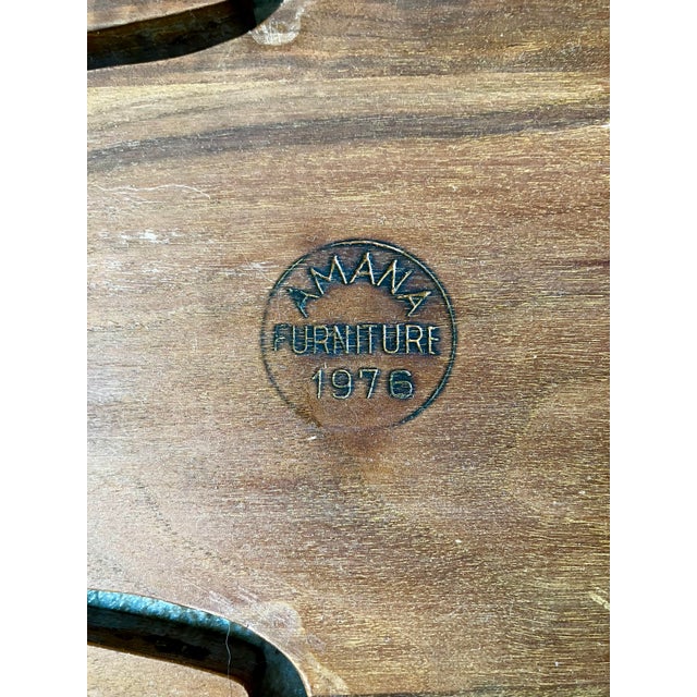 Mid-Century Modern Vintage 1976 Amana Furniture Solid Walnut Violin-Shaped Hearth Bench / Footstool For Sale - Image 3 of 18