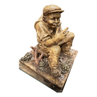 Terracotta Character Figure, 1920s For Sale