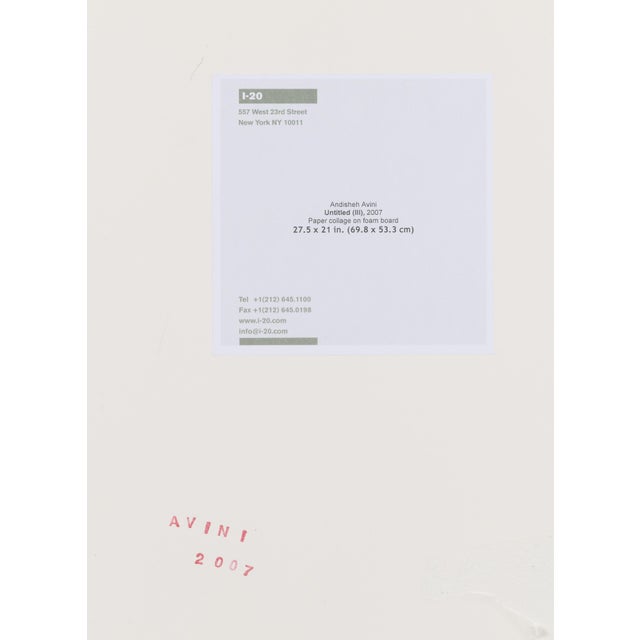 Brown Andisheh Avini, Shaped Collage Painting in Carved Wood Frame Iranian American Contemporary Art, 2007 For Sale - Image 8 of 17