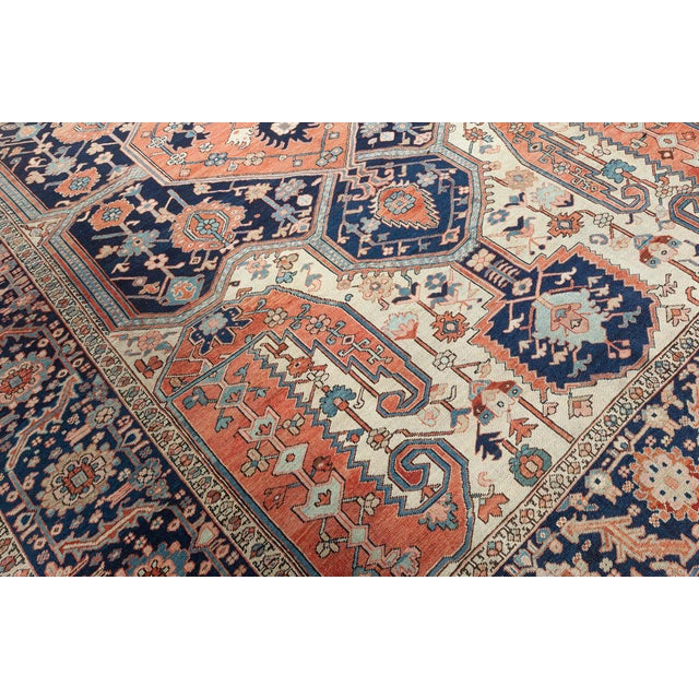 Antique Persian Heriz Rug For Sale - Image 10 of 12