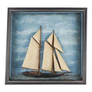 American Shadow Box Diorama of a Ship, 1890-1910 For Sale