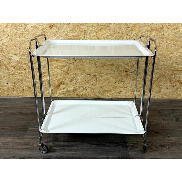 Space Age Chrome and White Serving Trolley, 1960s-1970s For Sale - Image 13 of 17