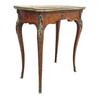 1860 Louis XV Fruitwood Marquetry Table – 1 Piece For Sale