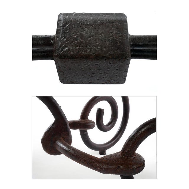 Vintage Iron Coffee Table with Glass Top For Sale - Image 3 of 7