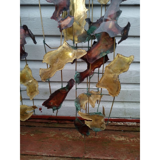 Brutalist Vintage C. Jere Style Brutalist Wall Sculptures - Pair For Sale - Image 3 of 7