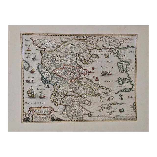 Greece, "Graeciae Antiquae"" A 17th Century Hand-colored Map by Sanson For Sale